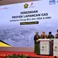 Wakil Presiden RI, KH. Ma&rsquo;ruf Amin meresmikan gas onstream Lapangan MDA-MBH HCML, di Surabaya, Jawa Timur