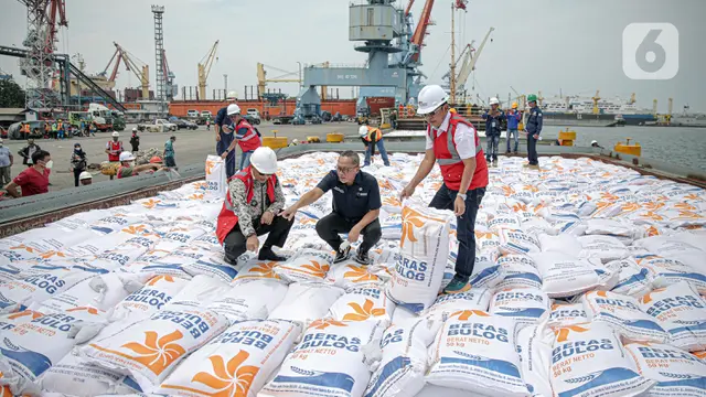 Budi Waseso dan Zulkifli Hasan Tinjau Kedatangan Beras Impor di Pelabuhan Tanjung Priok