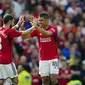 Manchester United menang atas Nottingham Forest dengan skor 3-2. (AP Photo/Jon Super)