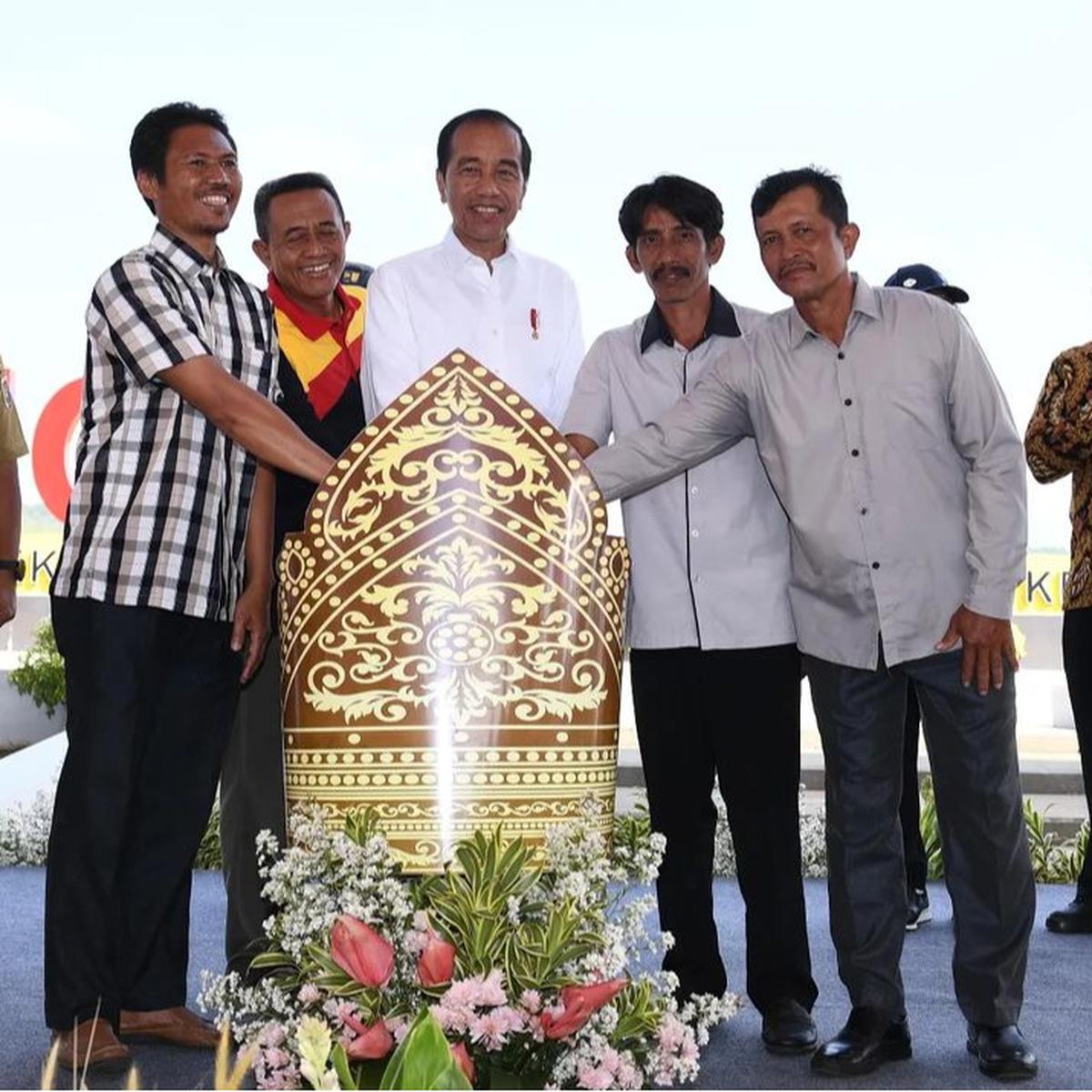 Presiden Jokowi saat peresmian Bendungan Margatiga