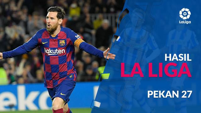 Berita video hasil La Liga 2019-2020 pekan ke-27. Pada pekan tersebut, Barcelona mengalahkan Real Sociedad dengan skor tipis 1-0 di Camp Nou.