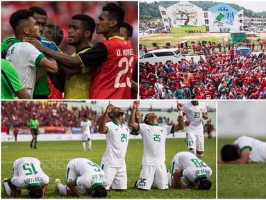 Berikut ini lima momen menarik Timnas Indonesia saat mengalahkan Timor Leste 1-0 pada laga Grup B SEA Games 2017 Malaysia. (Bola.com/Vitalis Yogi Trisna)