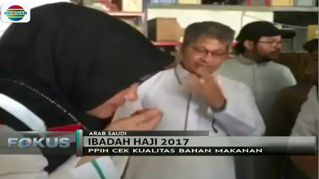 Pengecekan kualitas bahan makanan nantinya akan dikonsumsi para jemaah di Armina. Armina adalah jalur yang dilewati jemaah saat wukuf mabit.