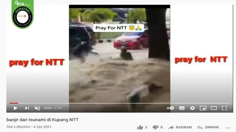 Gambar Tangkapan Layar Kabar NTT Diterjang Tsunami (sumber: YouTube)