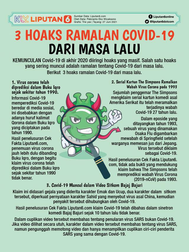 Infografis hoaks ramalan Covid-19 dari masa lalu