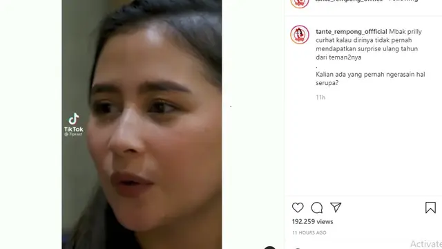 Prilly Latuconsina (Foto: Instagram/@tante_rempong_official)