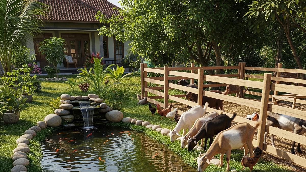 7 Inspirasi Kolam Ikan Mini di Pekarangan Rumah yang Airnya Bisa Dimanfaatkan untuk Minum Ternak