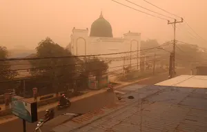 Langit Palangka Raya Kembali Menguning Sore Ini, Kualitas Udara: Berbahaya!