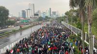 Demo 28 Agustus di Gedung DPR/MPR. (Liputan6.com/Ady)