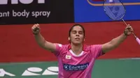 Pebulutangkis tunggal putri India, Saina Nehwal, menjadi juara Malaysia Masters Grand Prix Gold 2017. (Bola.com/Twitter/mathrubhumi)