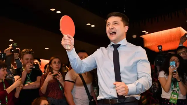 Volodymyr Zelensky, pelawak yang menjadi kandidat presiden Ukraina (AP Photo)