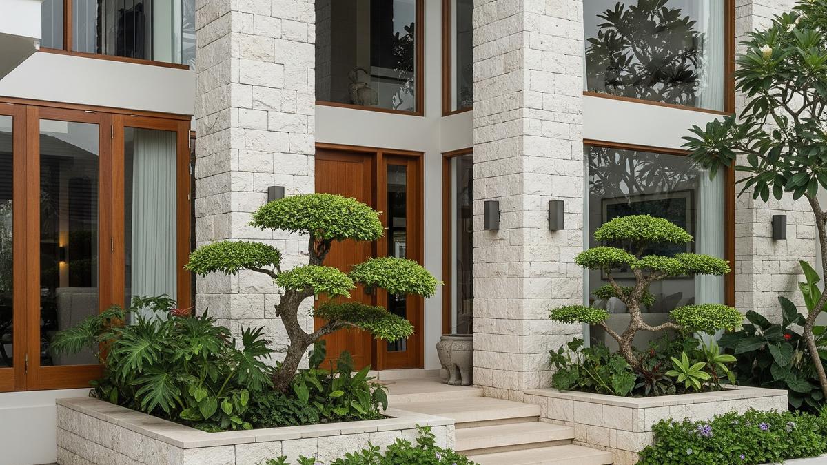 7 Desain Fasad Rumah Batu Alam Terbaru, Tampilan Modern, Estetik, dan Tahan Lama