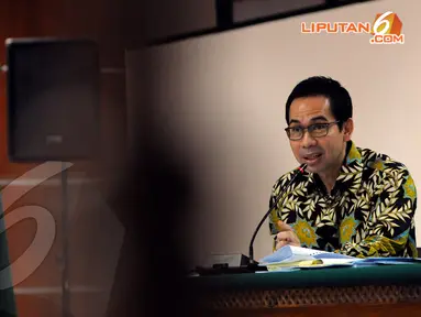  Sidang lanjutan kasus dugaan suap pengurusan sengeta Pilkada Lebak kembali digelar di Pengadilan Tipikor Jakarta, Kamis (10/4/2014) (Liputan6.com/Faisal R Syam).