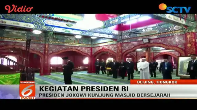 Presiden Joko Widodo kunjungi masjid bersejarah di Beijing, saat berkunjung ke Tiongkok.