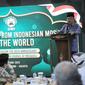 Ketua Umum DMI, Jusuf Kalla atau JK memberikan pidato dalam pertemuan dengan kepala perwakilan duta besar negara-negara muslim. (Liputan6.com/Muhammad Radityo Priyasmoro)