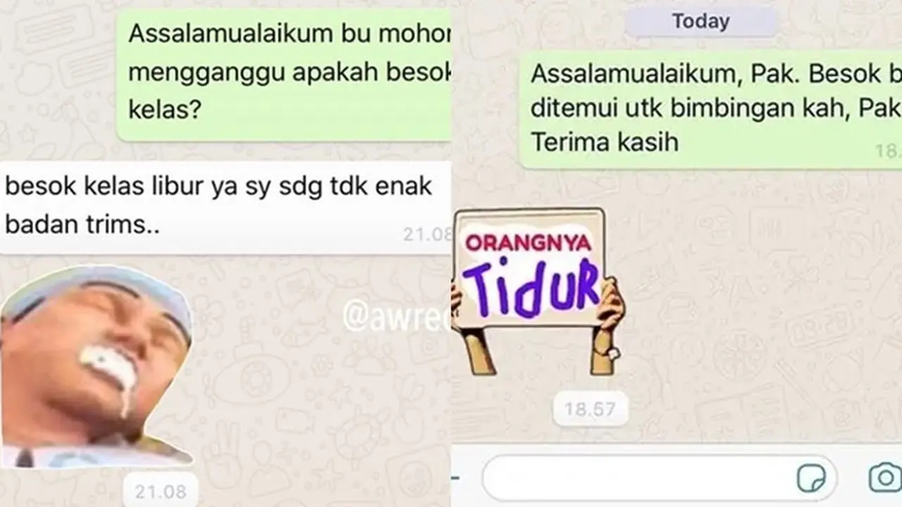 6 Chat Iseng Dosen Kirim Stiker WA ke Mahasiswa Ini Kocak