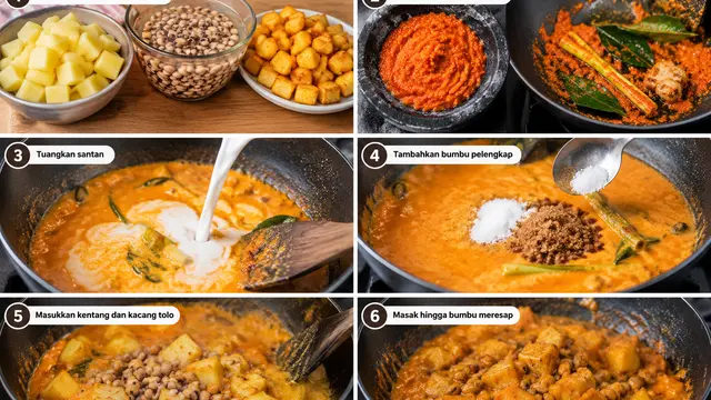 Cara Membuat Sambal Goreng Kentang dengan Kacang Tolo dan Santan