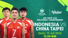 Nonton Indonesia vs China Taipei - AVC Boys’ U18 Volleyball Championship 2026 di Vidio. (doc. vidio)