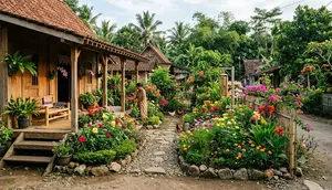 11 Inspirasi Halaman Rumah Kampung dengan Kebun Bunga, Cantik Penuh Warna