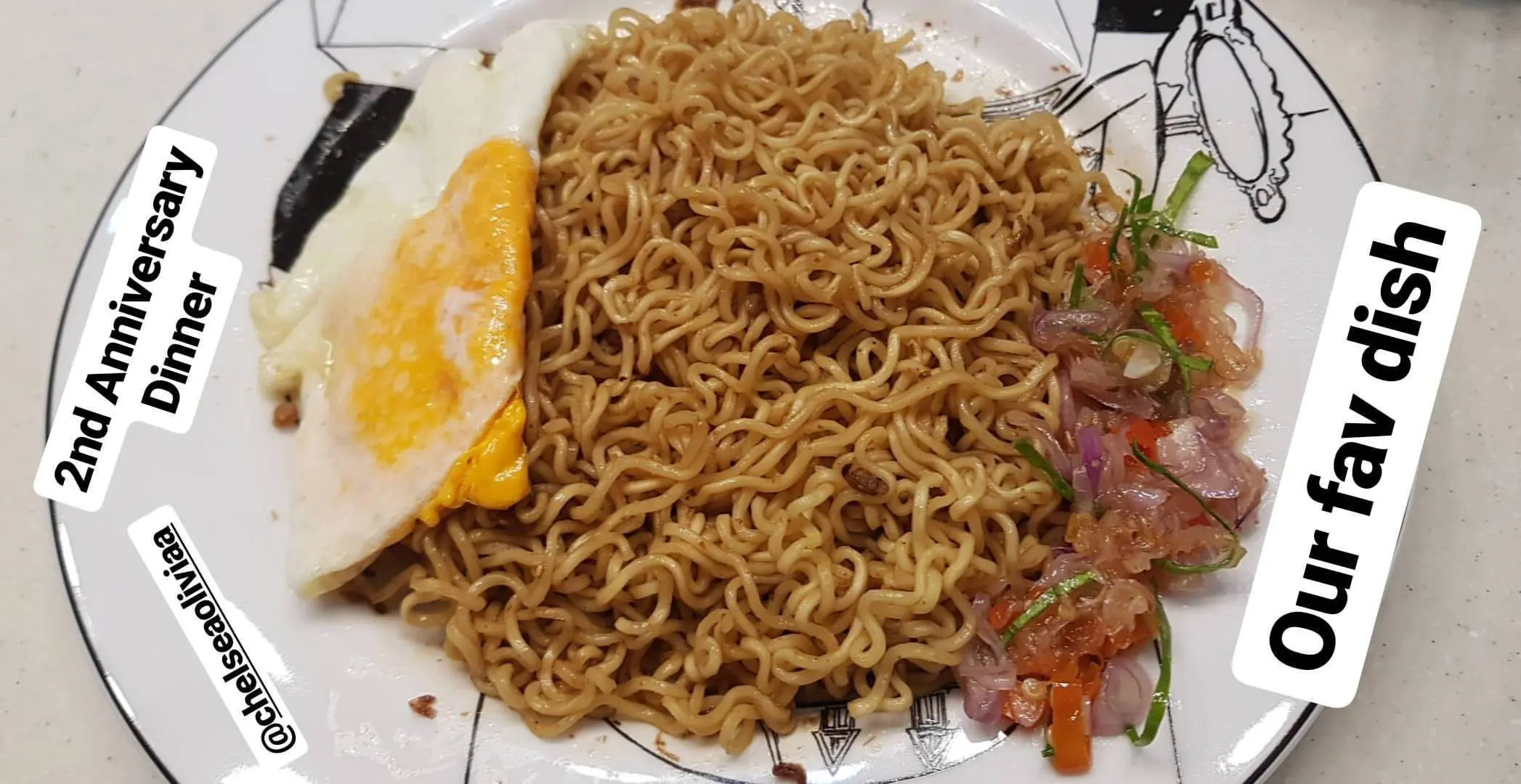 Menu makan malam ulang tahun pernikahan mereka.