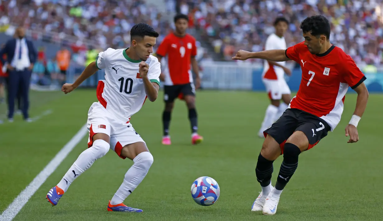 Bagi Timnas Maroko, pencapaian tersebut terasa spesial. Pasalnya, itu adalah medali pertama yang berhasil mereka raih di Olimpiade. Sebelum Olimpiade 2024, pencapaian terbaik Maroko adalah fase grup. (AP Photo/Jeremias Gonzalez)