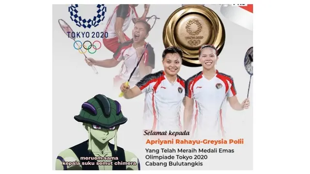 6 Ucapan Selamat ala Netizen Untuk Greysia Polii dan Apriyani Rahayu Ini Kreatif