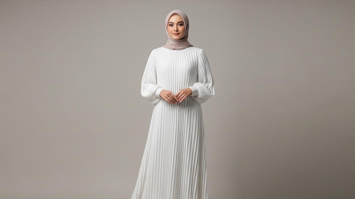 7 Inspirasi Gamis Ceruti Plisket Adem Jatuh, Tampil Elegan dan Nyaman Sepanjang Hari