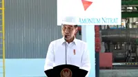 Presiden Joko Widodo atau Jokowi meresmikan pabrik amonium nitrat PT Kaltim Amonium Nitrat di Kota Bontang, Kalimantan Timur, Kamis (29/2/2024). (Istimewa)