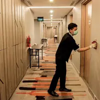 Ilustrasi kamar isolasi mandiri pasien Covid-19 tanpa gejala di hotel. (dok. Biro Komunikasi Kemenparekraf/Dinny Mutiah)