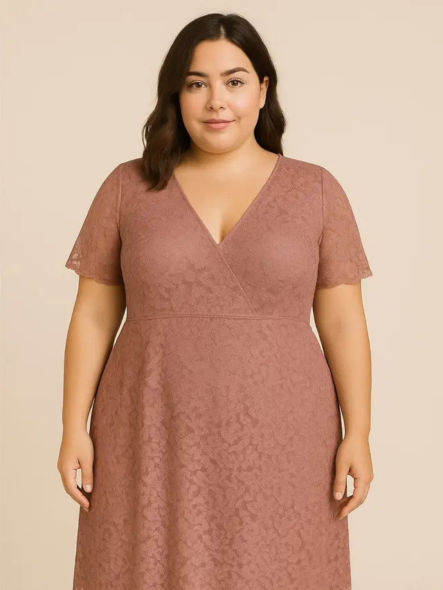 Model Dress Brokat Untuk Orang Plus Size dan Tidak Terlalu Tinggi