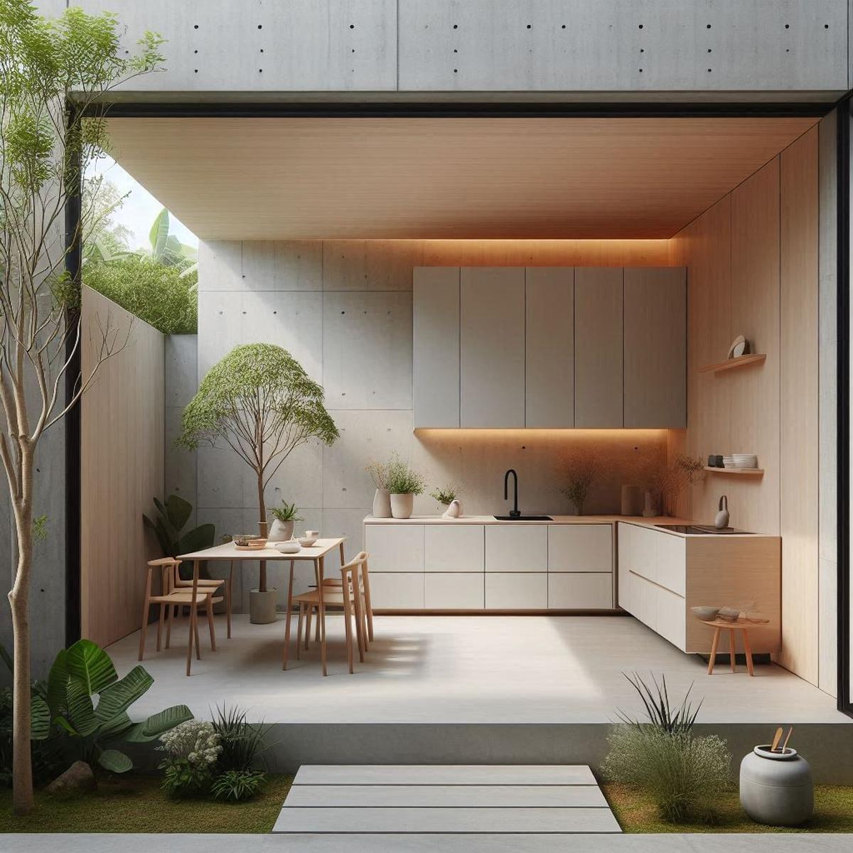 Desain Dapur Belakang Rumah yang Terbuka