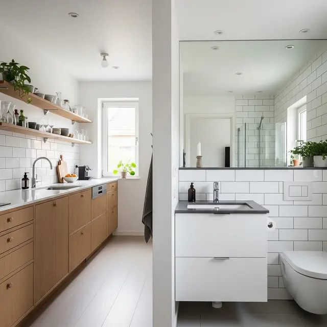 Desain Kamar Mandi Bersebelahan dengan Dapur