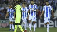 Oscar Rodriguez merayakan golnya ke gawang Barcelona. (AFP/Oscar del Pozo)