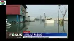 Air pasang menggenangi halaman perkantoran, pabrik pengolahan, dan gudang penyimpanan ikan di pelabuhan Samudera Nizam Zachman.