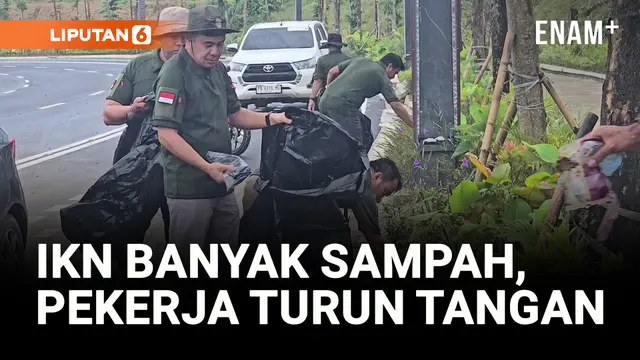 VIDEO: IKN Banyak Sampah, Pekerja Gotong Royong Bersih-bersih