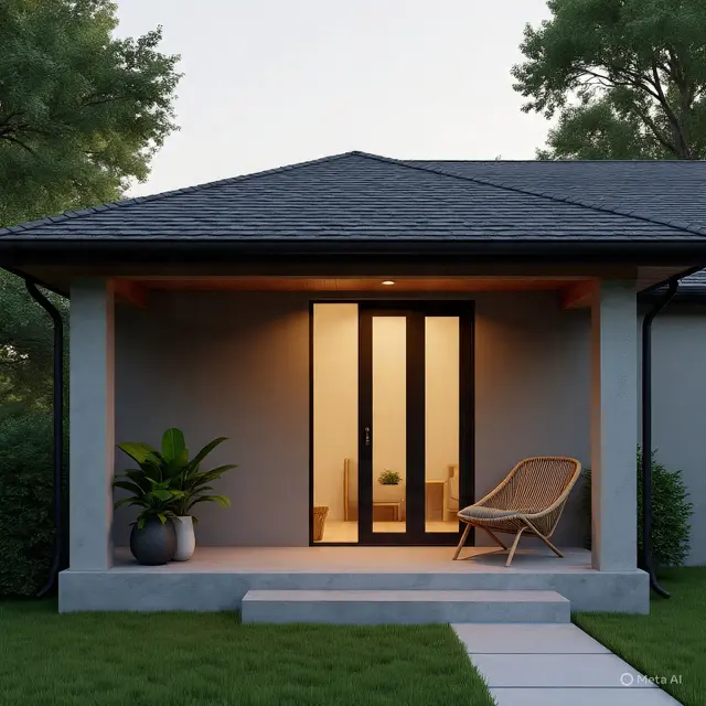 Desain Rumah Sederhana 1 Lantai dengan Teras Minimalis