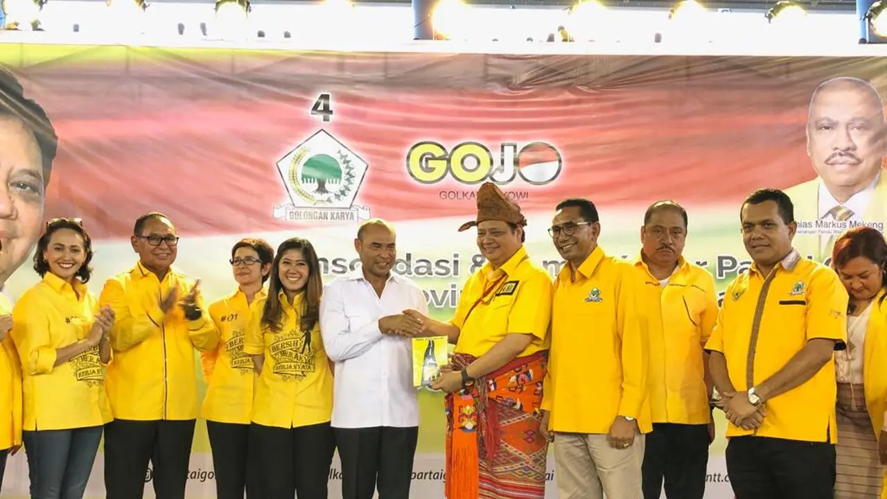 Ketua Umum Partai Golkar Airlangga Hartarto saat menghadiri temu kader di NTT. (Istimewa)