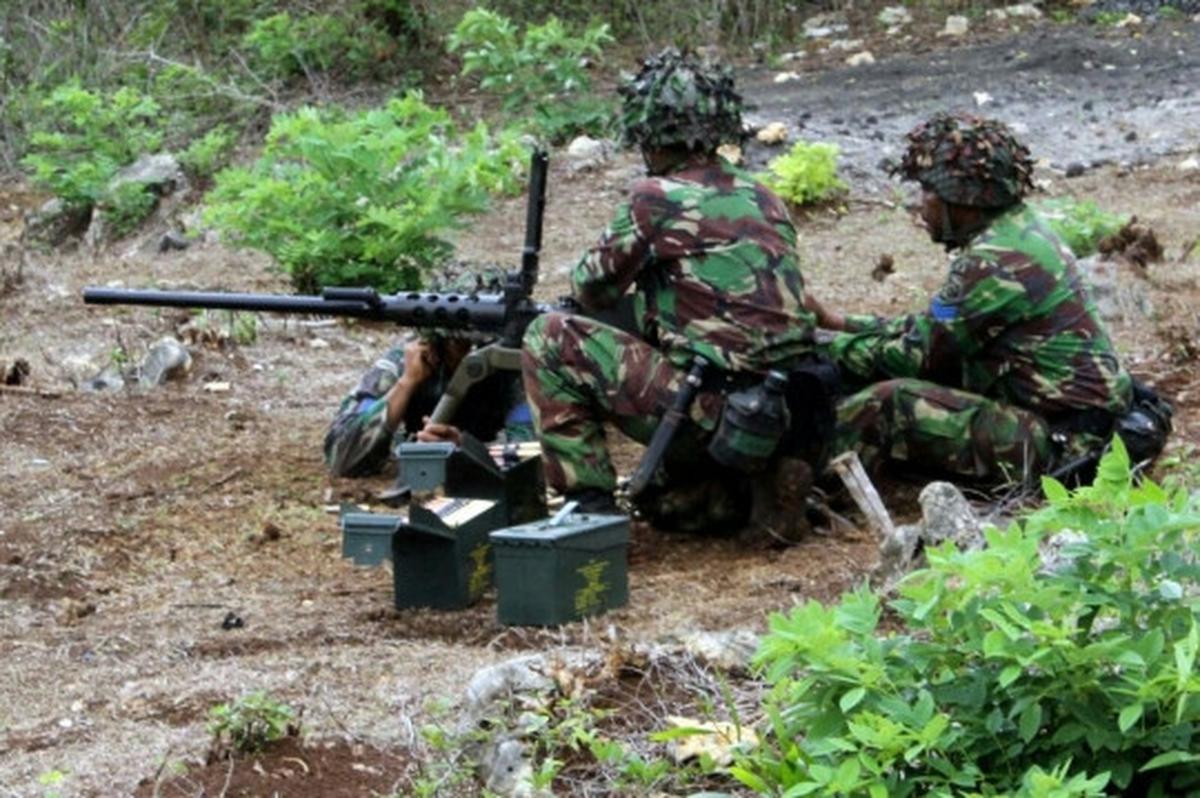 Aksi prajurit Brigif-1 Marinir latihan perang di Malang