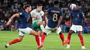 Prancis ada di posisi teratas Grup B dengan raihan 15 angka dari lima kali bermain. Sedangkan, Irlandia menempati peringkat empat dengan poin 3. (AP Photo/Michel Euler)