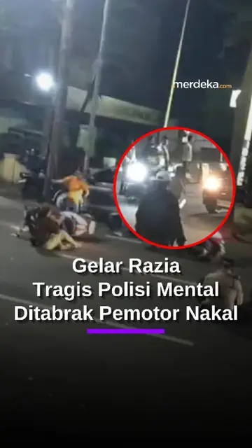 Tragis! Detik-Detik Polisi Terpental Ditabrak Pemotor Nakal Hindari Razia