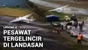 Pesawat Tergelincir di Landasan