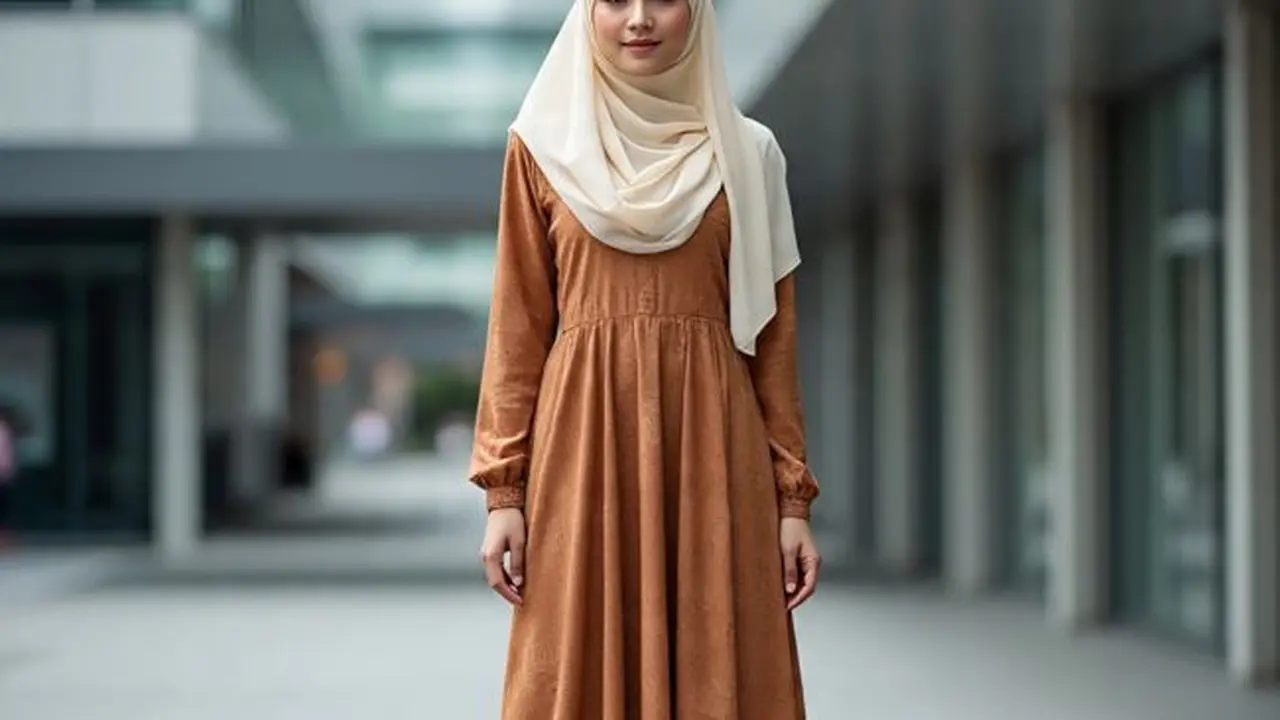 Ilustrasi Long Dress (Sumber Gambar: Meta AI)
