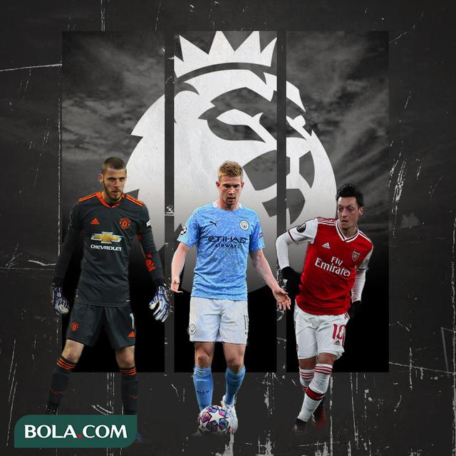 David De Gea, Kevin De Bruyne dan Mesut Ozil