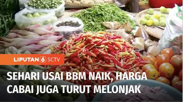 Satu hari setelah kenaikan harga BBM, harga sejumlah kebutuhan pokok dan sayur mayur juga mengalami kenaikan hingga 30 persen di Pasar Kopro, Jakarta Barat. Cabai rawit yang sebelumnya dibanderol Rp 50 ribu, kini menjadi Rp 60 ribu per kilogram.