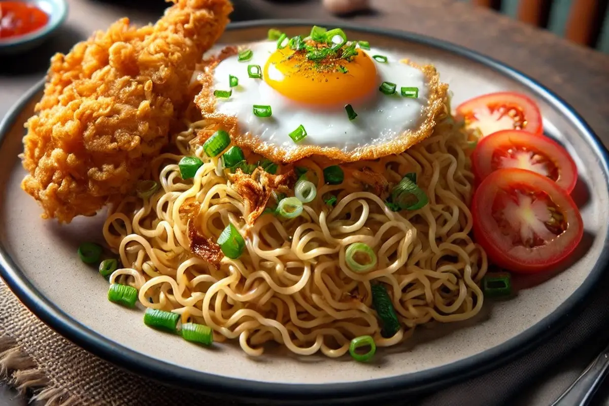 illustrasi mie goreng
