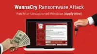 Ilustrasi serangan WannaCry. Dok: thehackernews.co