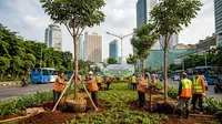 375 Pohon Instan Ditanam di Jakarta Pusat, Jaga Ruang Terbuka Hijau