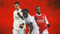 Ilustrasi - Bernd Leno, Eduardo Camavinga, Eddie Nketiah (Bola.com/Adreanus Titus)