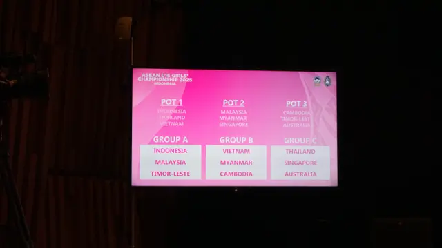Hasil Undian Grup ASEAN U-16 Girls Championship 2025