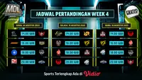 Jadwal MDL ID Season 8 dan Siaran Langsung di Vidio Pekan Keempat. (Sumber: dok. vidio.com)